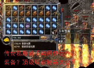 传奇私服新手如何快速升级装备?顶级玩家秘籍大公开 传奇私服新手如何快速升级装备?顶级玩家秘籍大公开