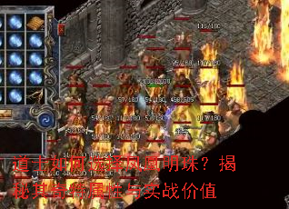 道士如何选择凤凰明珠?揭秘其奇特属性与实战价值 道士如何选择凤凰明珠?揭秘其奇特属性与实战价值