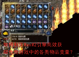 如何利用MaxM2引擎高效获取传奇游戏中的各类物品变量? 如何利用MaxM2引擎高效获取传奇游戏中的各类物品变量?