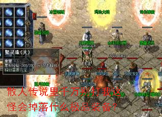 散人传说里千万别打我这怪会掉落什么极品装备? 散人传说里千万别打我这怪会掉落什么极品装备?