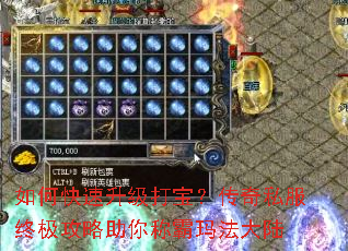 如何快速升级打宝?传奇私服终极攻略助你称霸玛法大陆 如何快速升级打宝?传奇私服终极攻略助你称霸玛法大陆