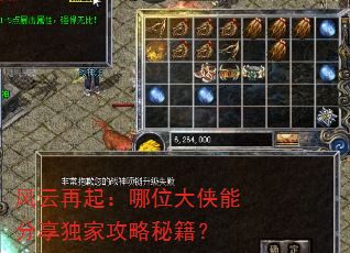 风云再起:哪位大侠能分享独家攻略秘籍? 风云再起:哪位大侠能分享独家攻略秘籍?