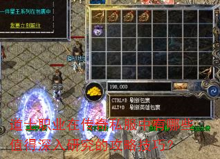 道士职业在传奇私服中有哪些值得深入研究的攻略技巧? 道士职业在传奇私服中有哪些值得深入研究的攻略技巧?