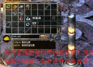两只老虎贴膏如何快速获取?游戏内有哪些隐藏任务能提升药膏效果? 两只老虎贴膏如何快速获取?游戏内有哪些隐藏任务能提升药膏效果?